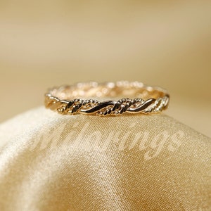 TWIST6 14k Gold filled Texture ring, Silver ring, Rose gold filled ring 2.3mm width image 1