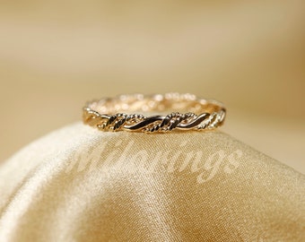TWIST--6      14k Gold filled Texture ring,  Silver ring,   Rose gold filled ring   2.3mm width