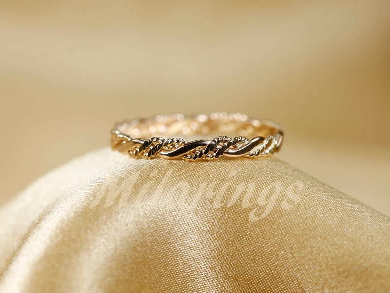 TWIST6 14k Gold filled Texture ring, Silver ring, Rose gold filled ring 2.3mm width image 1