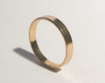 Anello riempito in oro 14k da 3 mm, anello liscio,