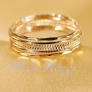 Gold Filled Stacking Ring Set: Sterling Silver & Rose Gold