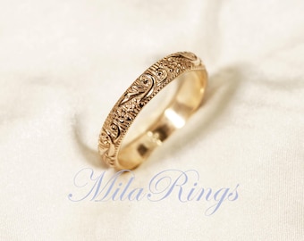 14k Gold filled Texture ring   3.8mm width    ZP-166