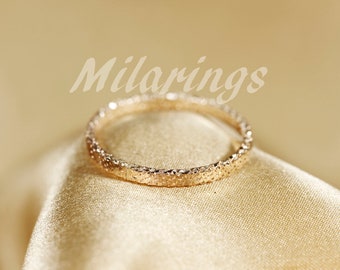 Glitter 2#  wire ring, 14K Gold filled ring, Handmade Gold Ring, Gold filled wedding rings width: 1.8 --2.0mm