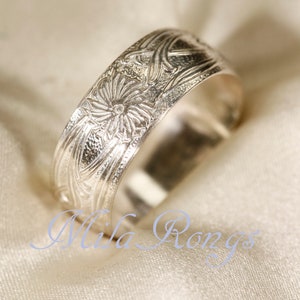 102107 Sterling silver texture ring, 7.7mm image 6