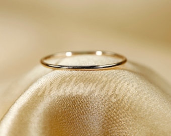 1.0mm Round Smooth Wire Ring, Gold Filled, Silver, Rose Gold