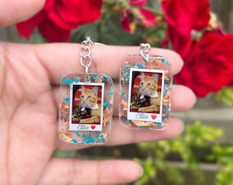 Personalized Gift Photo Keychain - Dried flowers - Pet memorial - Handmade Keepsake - Anniversary Gift, gifts for her, Wedding gift -For her