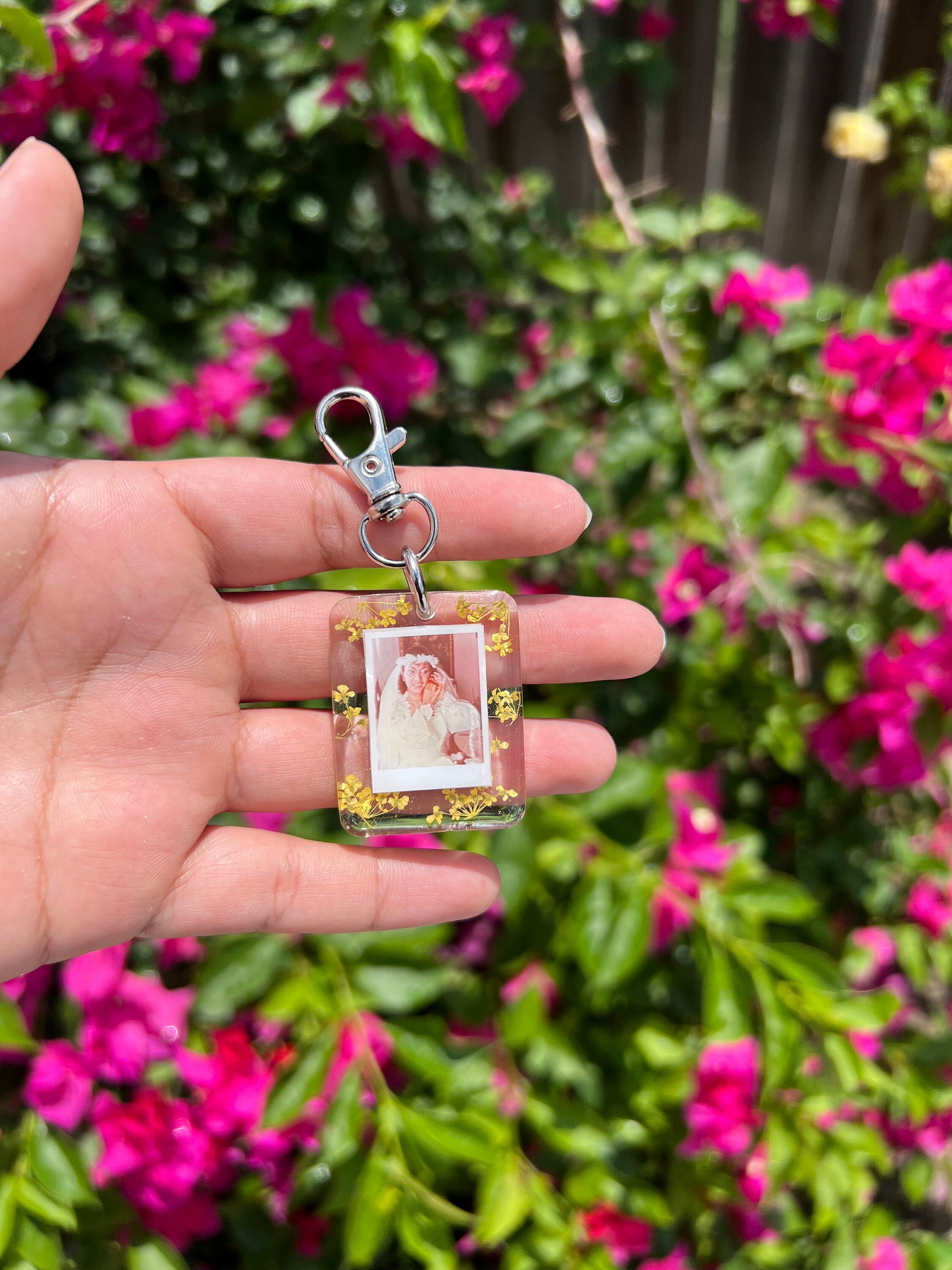 Personalized Photo Keychain customize W/your Photo, Resin Photo