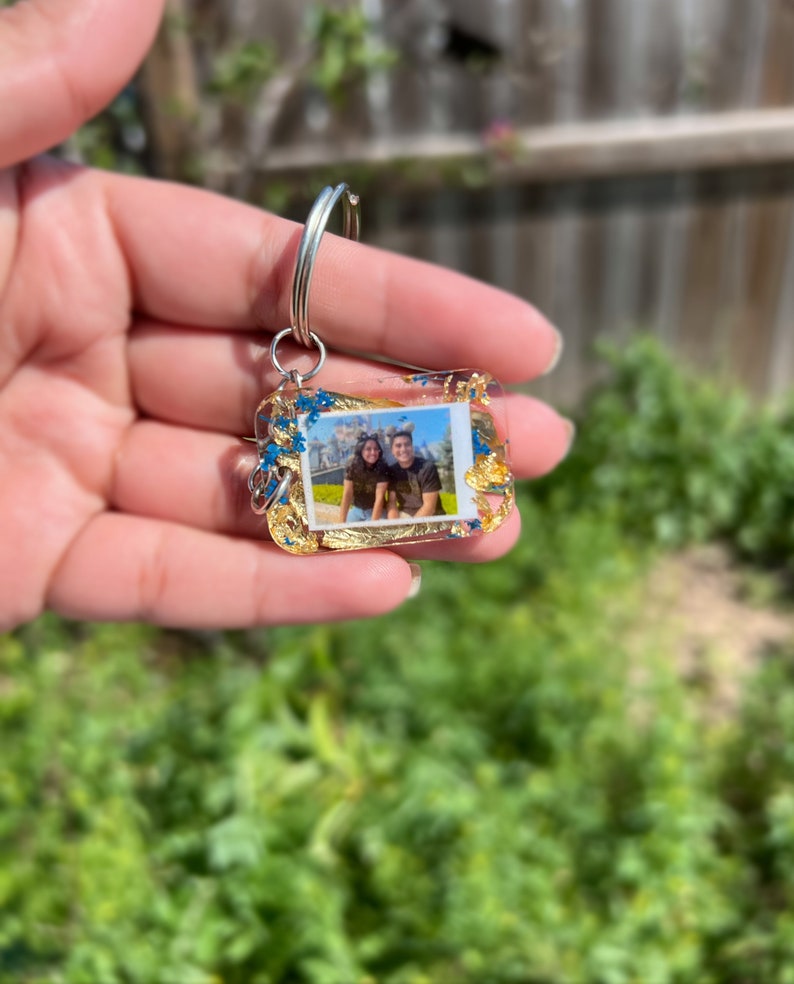 Personalized Photo Keychain customize W/your Photo Resin Etsy