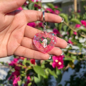 Personalized Photo Heart Keychain -Customize w/Your Photo,  Resin Photo Keychain, Personalized, Anniversary Gift, photo keychains, Pets