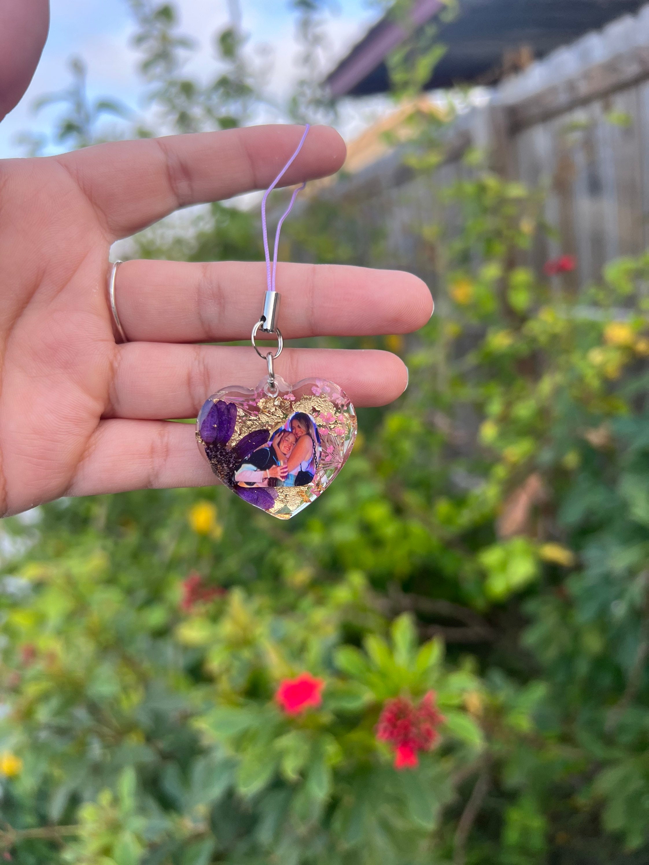 Personalized Photo Heart Keychain -customize W/your Photo, Resin Photo ...