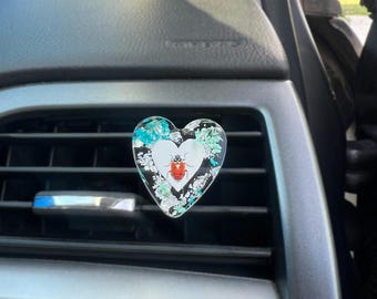 Personalized  Resin Photo Car Vent Clip, Heart shaped,Anniversary/couples Gift, Picture Car Accessory, mini Car Air Vent, Vent, Car Decor