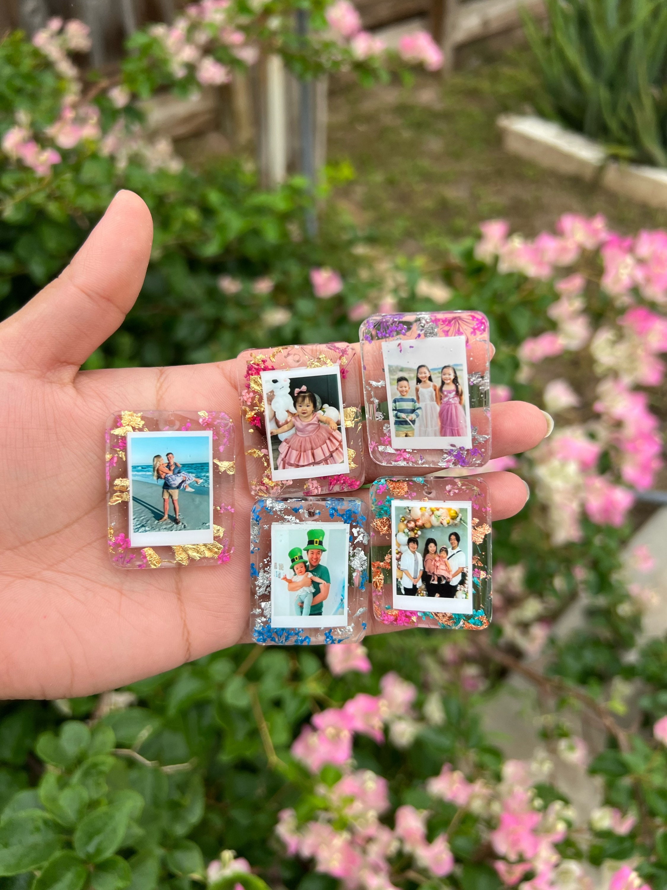 Personalized Photo Gold Keychain, Customize W/Your Photo,  Resin Photo Keychain, Personalized, Anniversary Gift, Photo Keychains, Pets