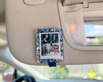Personalized Photo Car Visor Clip, Car Accessory, Sun Visor Picture Clip, Custom Car Photo Decor, Dried Flowers Gift, For her, Anniversary