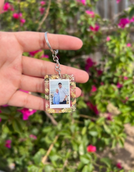 Personalized Photo Keychain customize W/your Photo, Resin Photo