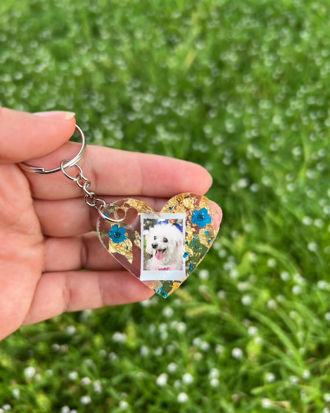 Resin Photo Heart Keychain, Personalized Heart Keychain, Anniversary ...