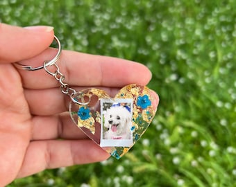 Resin Photo Heart Keychain, Personalized heart keychain, Anniversary Gift, Customized keychains, Sentimental Gift, Gift for girlfriend/her