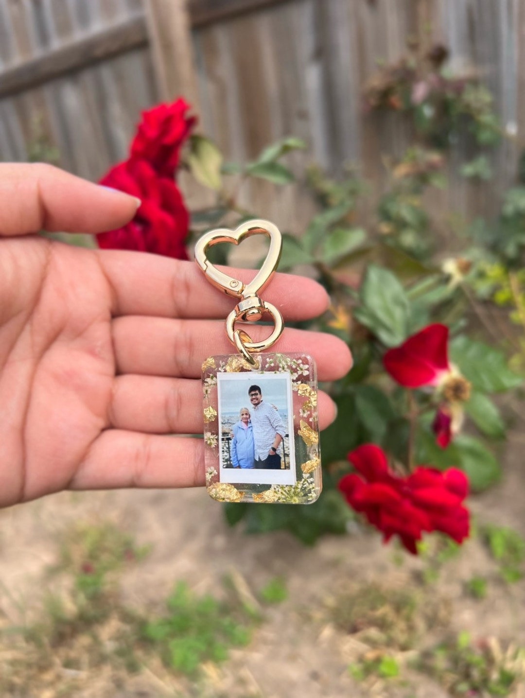 Personalized Photo Keychain customize W/your Photo, Resin Photo