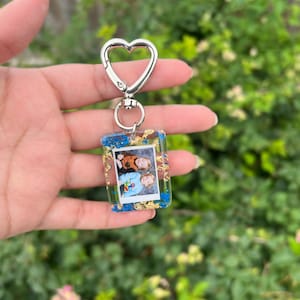 Personalized Photo Heart Keychain customize W/your Photo, Resin Photo ...