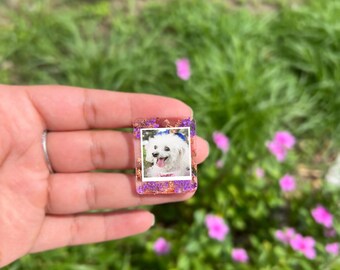 Personalized Mini Magnet Photo, Anniversary/couples birthday Gift, fridge magnet, Memorial token,  Photo Pocket Hug, Gifts for Mom, Groom