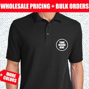 Custom Embroidered Polo, Small Embroidery, Polo shirts for work, Business Uniform, Restaurant Uniform - Embroidered in the USA!