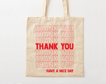 small plastic thank you bolsas