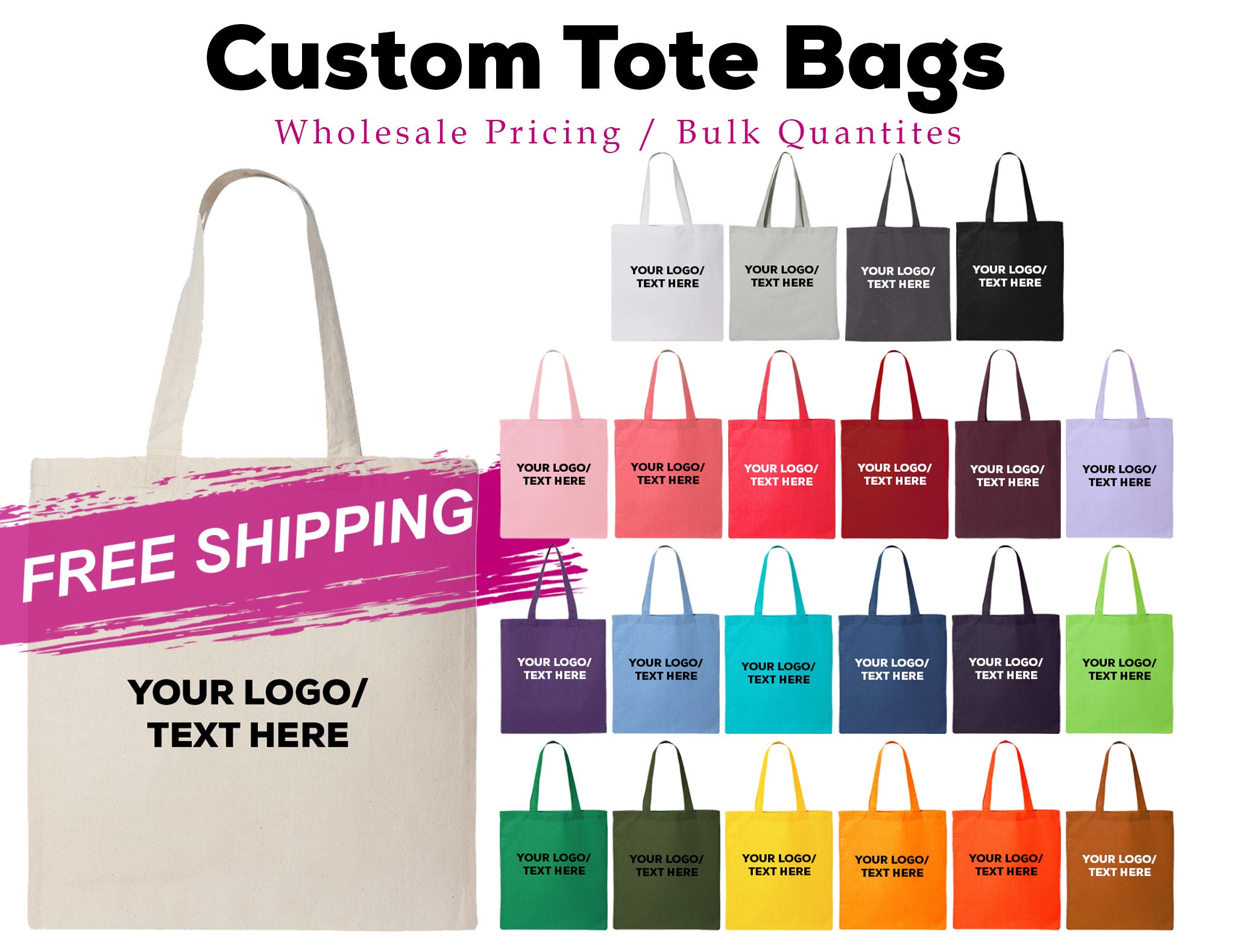 custom reusable bags bulk