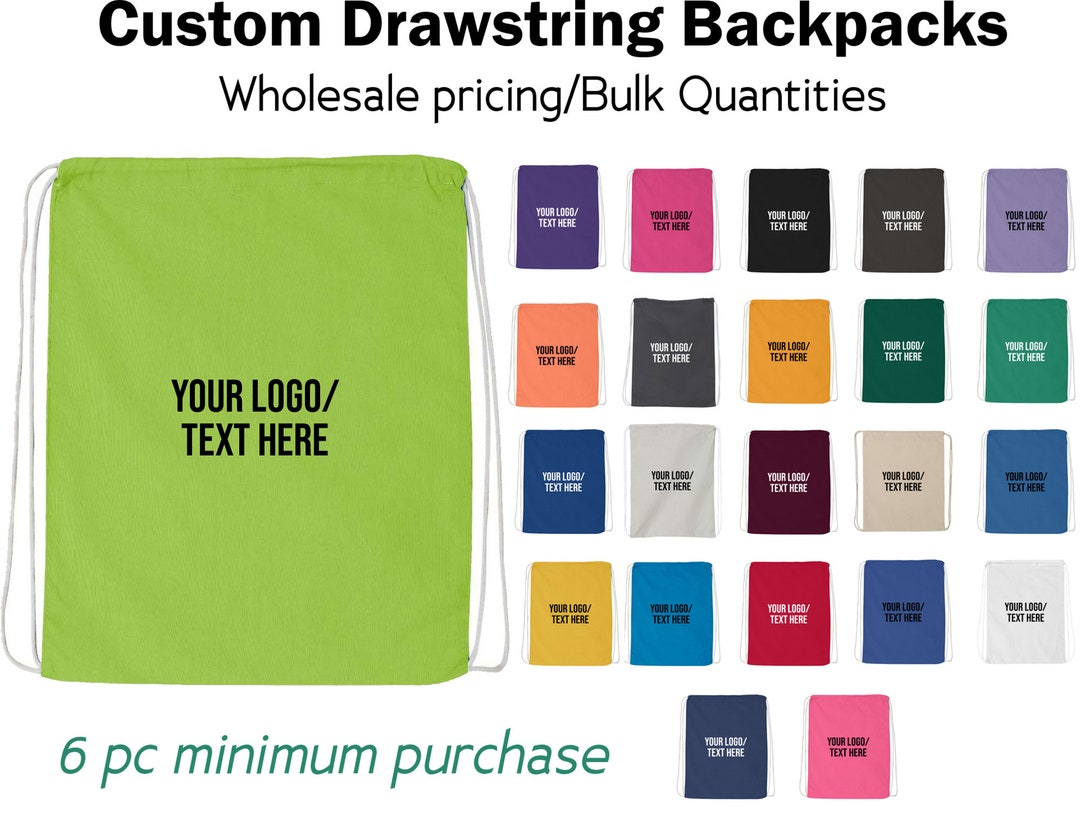 Custom Cotton Drawstring Backpack, Bulk Drawstring Bags, Drawstring