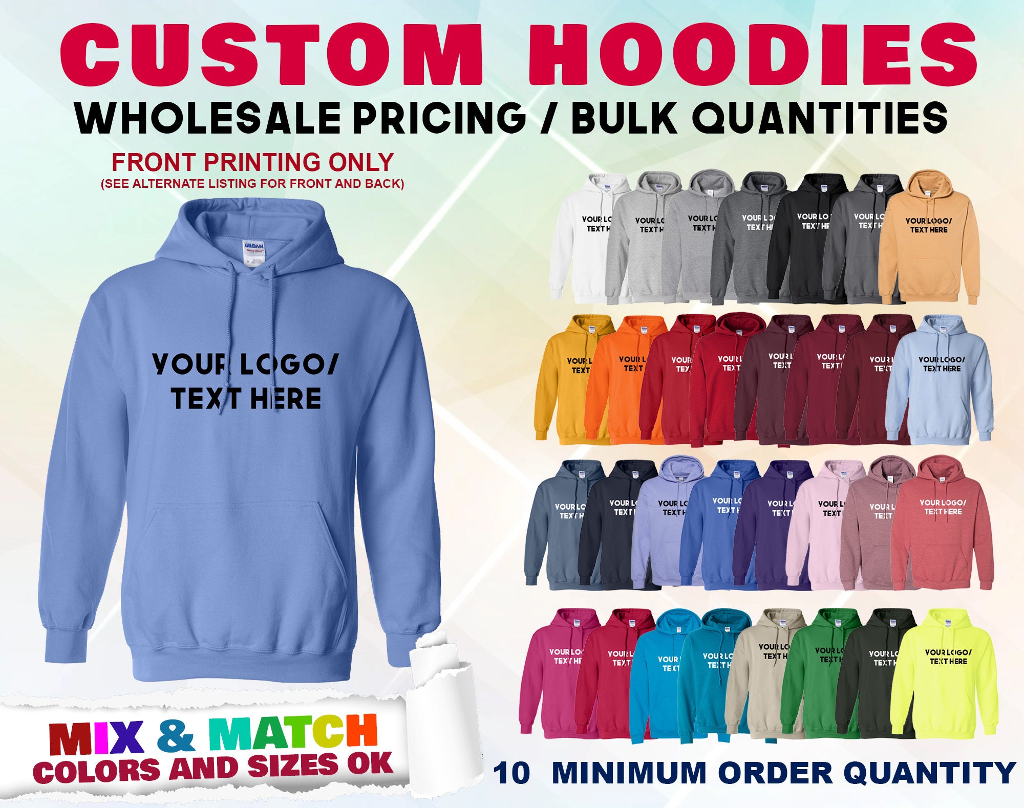 Wholesale Blank Bleached Hoodie Bundle 30 Adult Hoodies Small X