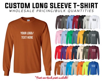 Screen printed WHOLESALE Long Sleeve T-shirts | Reunions | School | Events | Fitness | Uniforms - 10 pc minimum order
