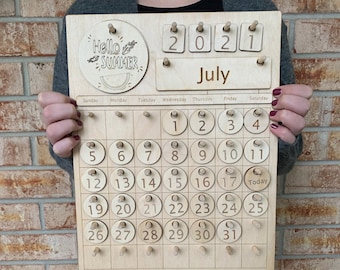 Wooden Calendar | Perpetual Calendar | Natural Home Calendar | Montessori Calendar | Homeschool | Handmade | Learning Tool