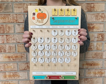 Wooden Calendar | Perpetual Calendar | Home Calendar | Montessori Calendar | Homeschool | Handmade | Learning Tool