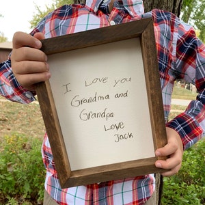 Custom Handwritten Sign | Personalized |  | Home Décor | Engraved Sign | Handmade | Handwriting Gift| Wooden Signs | Mom, Child Handwriting