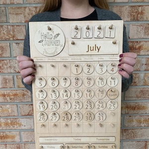 Wooden Calendar | Perpetual Calendar | Natural Home Calendar | Montessori Calendar | Homeschool | Handmade | Learning Tool