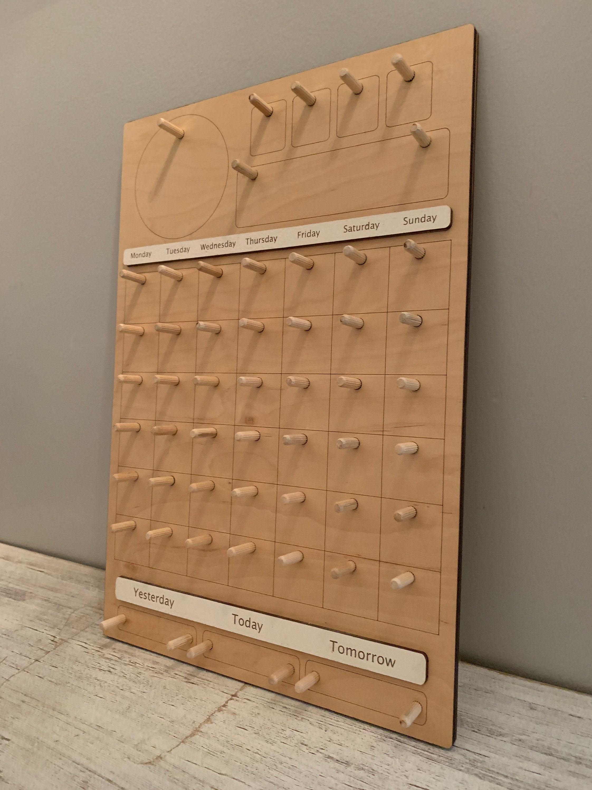 Wooden Calendar Perpetual Calendar Home Calendar Etsy