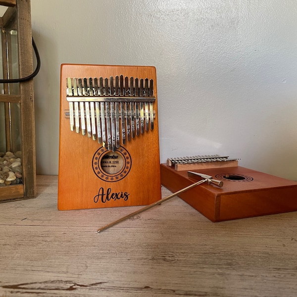 Personalized 17 Key Kalimba Mbira African Thumb Piano | Engraving Finger Thumb Piano | Finger Piano Instrument | Gift for Kids, Adults