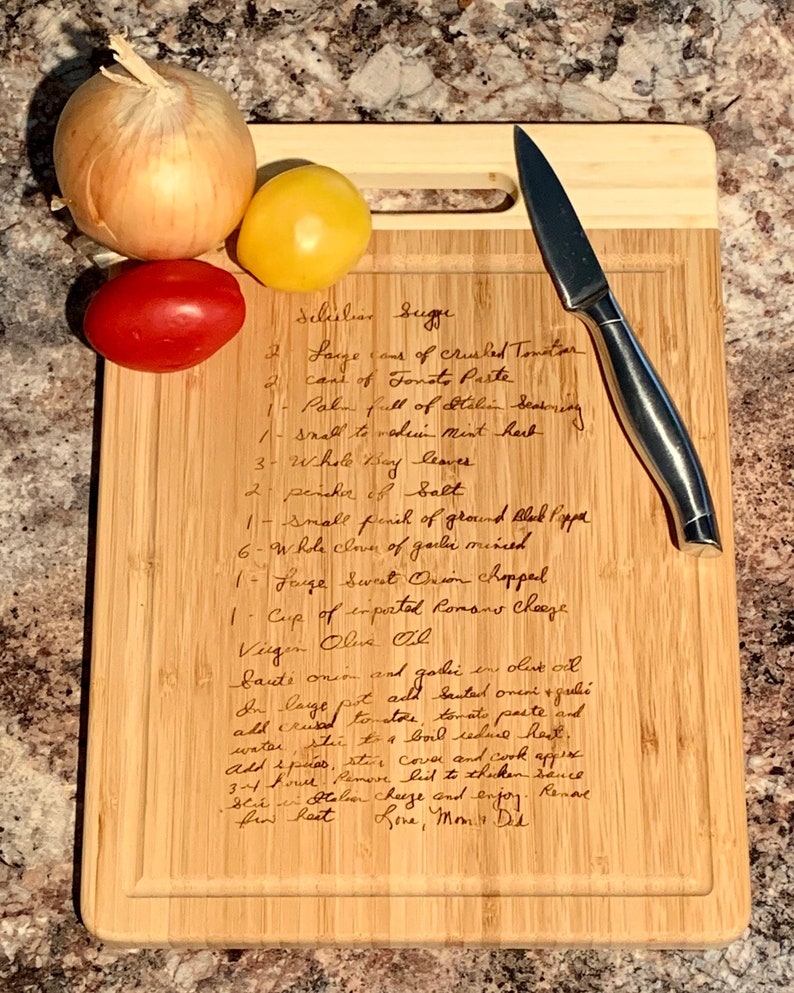 Handwritten Recipe Cutting Board Personalized Cutting Board | Etsy