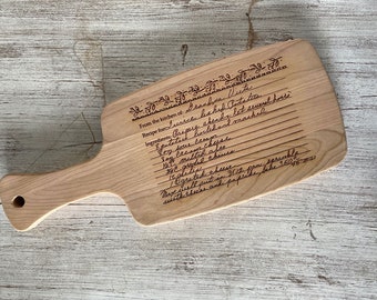 Custom Cherry Cutting Board | Personalized | Handwritten | Engraved Serving Board | Christmas Gift | Wedding Gift | Mother’s Day | Monogram