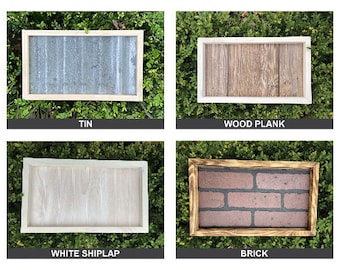 Picture Frame | Framed Barn Tin | Wood Plank | White Shiplap | Brick | Farmhouse Décor | Rustic | Wood | Reclaimed Tin