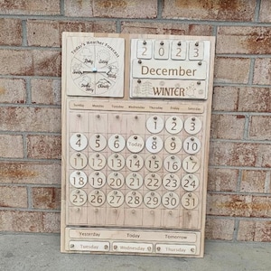 16 x 24 Unstained Natural Wood Calendar