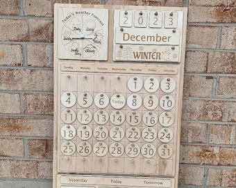 16 x 24 Unstained Natural Wood Calendar