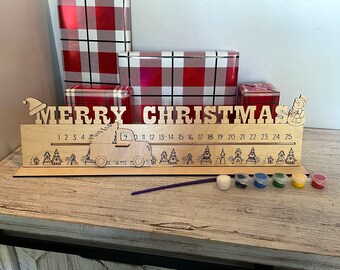 Christmas Truck Countdown Paint Kit | Advent Calendar | Moving Truck Paint Kit | Wooden Calendar | Christmas Car