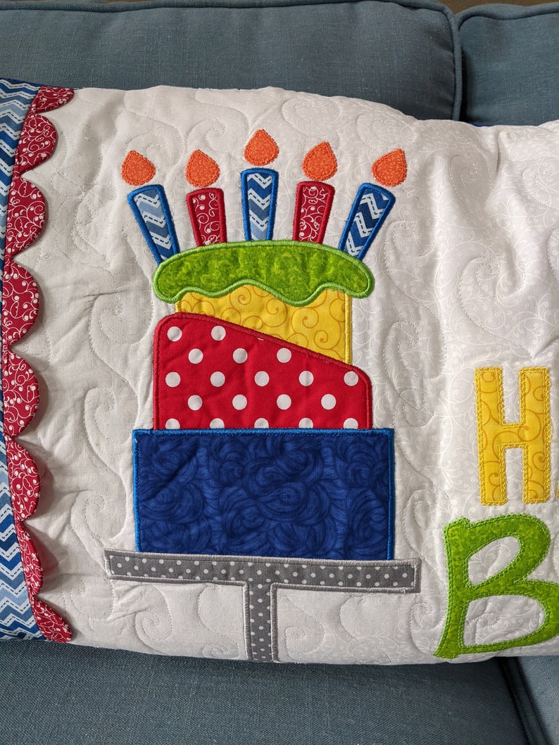 Happy Birthday Bench Pillow Cover Handmade Decor Pillow Etsy