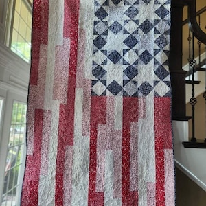 Handmade American Flag Quilt: Homemade