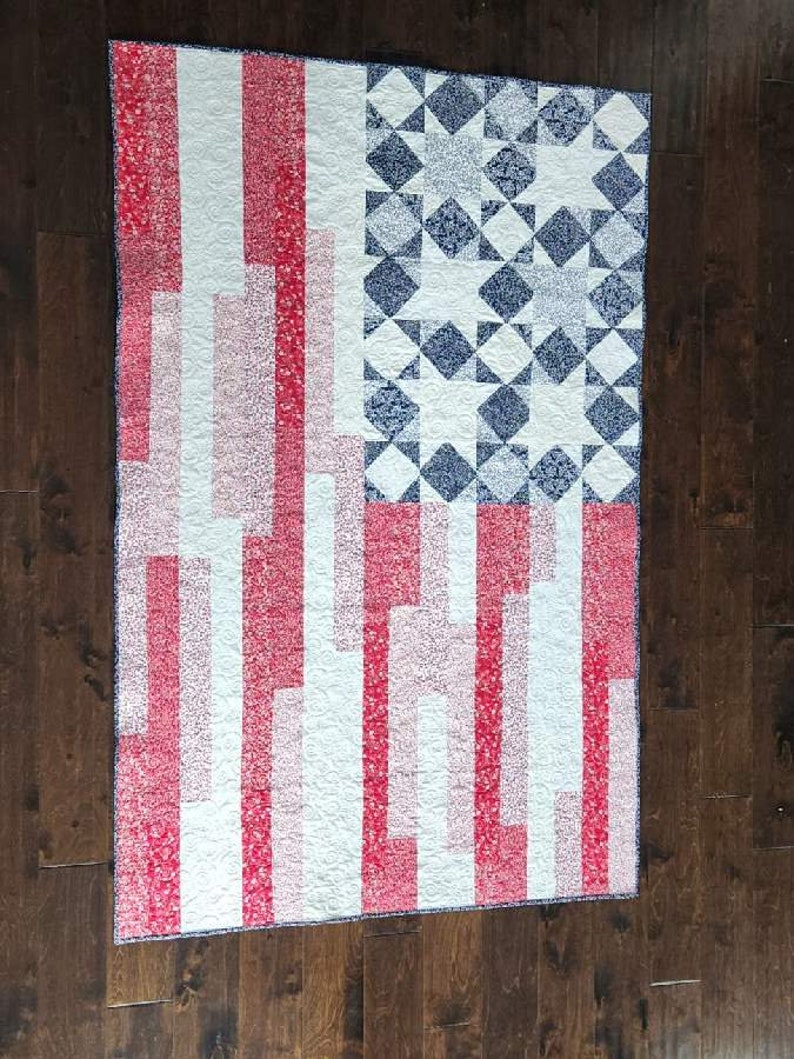 Handmade American Flag Quilt Homemade Etsy