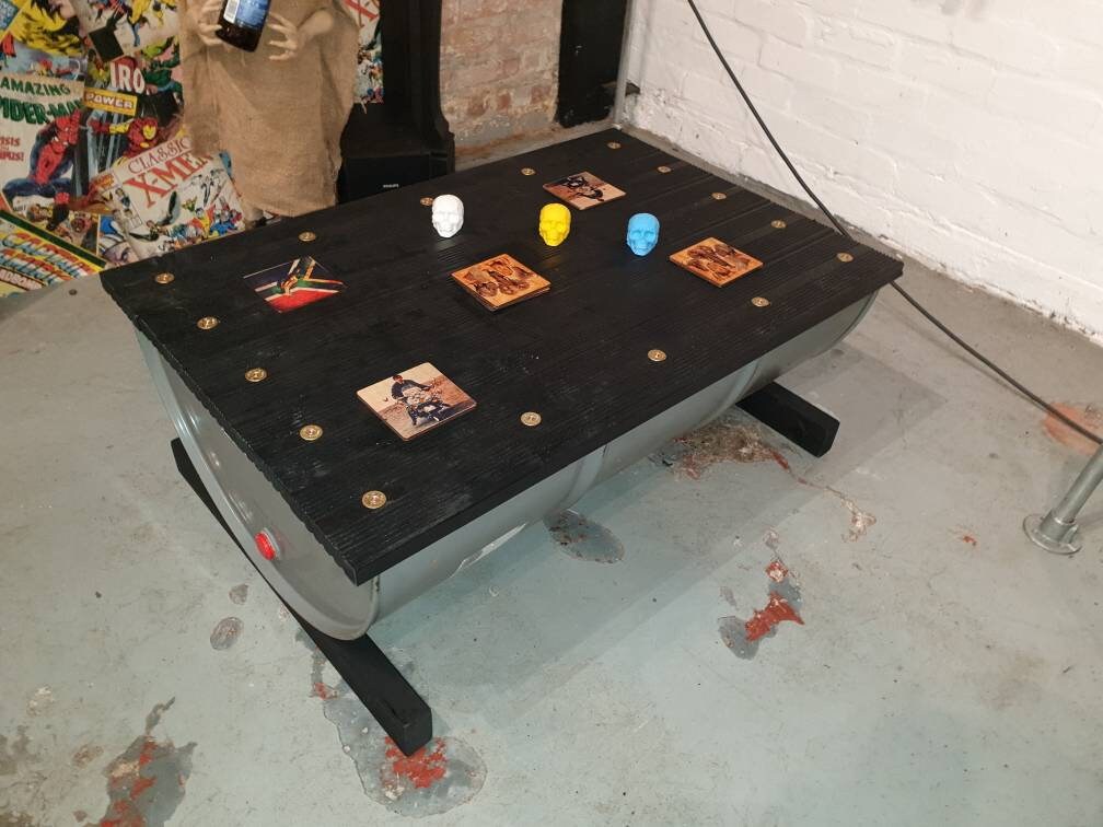 Upcycled Oil Drum Shotgun Shell Table - Etsy UK