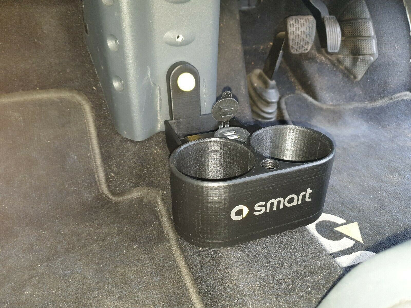 Smart Fortwo 450 Smart Car Double Cup Holder with twin usb charging ports 3D Printed Etsy