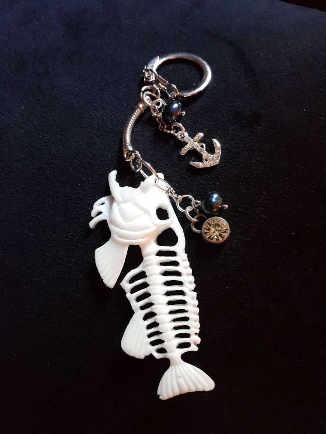 Fish Bone Keychain Caught Dead Fish Skeleton Keychain - Etsy