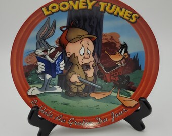 LOONEY TUNES Plate Warner Brothers Bugs Bunny ELMER Season Collectors Plate Bradford Exchange Collectors Ceramic Plate 8
