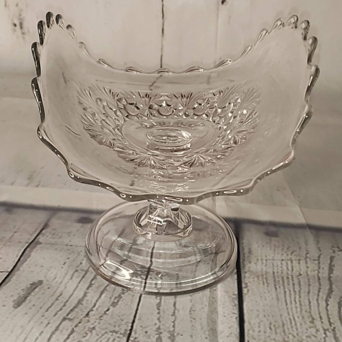 Curved Pedestal Glass Dish Fruit Dish Buffet Elegant Side Etsy UK