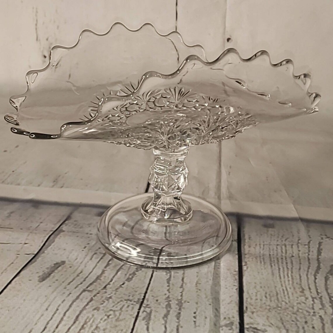Curved Pedestal Glass Dish Fruit Dish Buffet Elegant Side Etsy UK